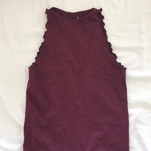 Burgundy Free People Bodysuit